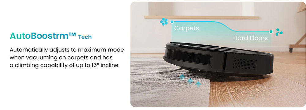 Vactidy Cleanova W7 Robot Vacuum Cleaner, 4000Pa Powerful Suction, 2-in-1 Vacuum & Mop, 120-Min Runtime, Smart APP & Voice Control, Multi-Sensor Navigation, Auto Recharge