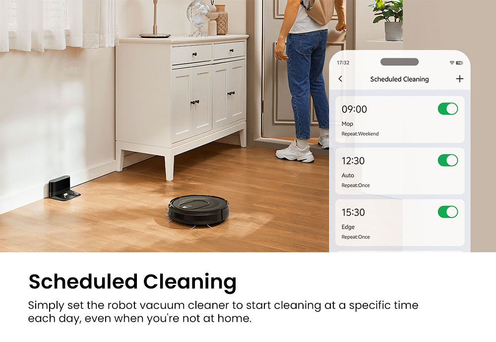 Vactidy Cleanova W7 Robot Vacuum Cleaner, 4000Pa Powerful Suction, 2-in-1 Vacuum & Mop, 120-Min Runtime, Smart APP & Voice Control, Multi-Sensor Navigation, Auto Recharge