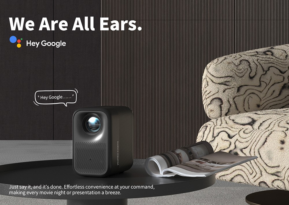 WUPRO G1 Projector, Certified Google TV & Netflix, 320 ISO Lumens, Native 1080P, 4K Supported, Auto Focus & Auto Keystone