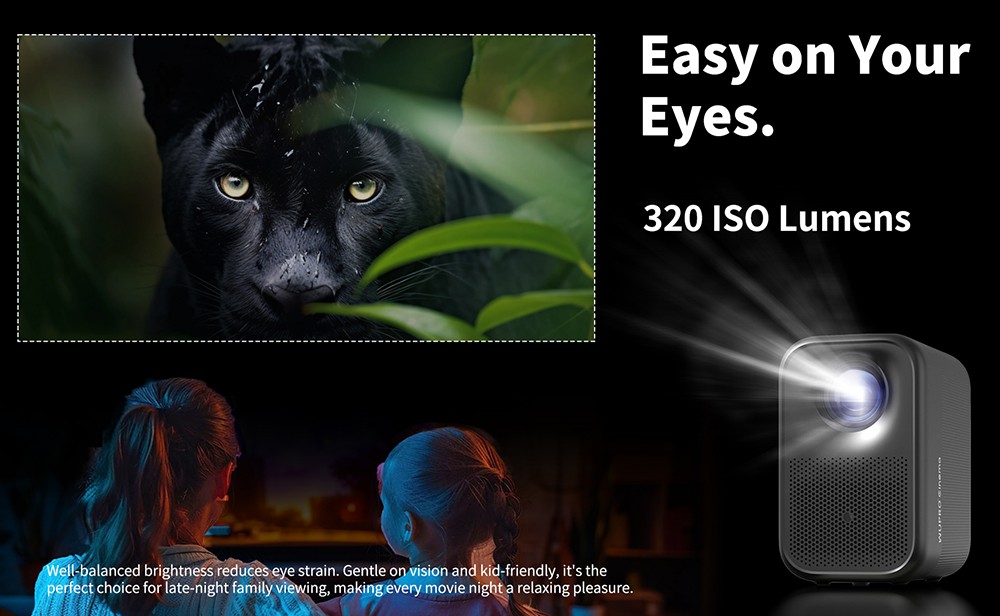 WUPRO G1 Projector, Certified Google TV & Netflix, 320 ISO Lumens, Native 1080P, 4K Supported, Auto Focus & Auto Keystone