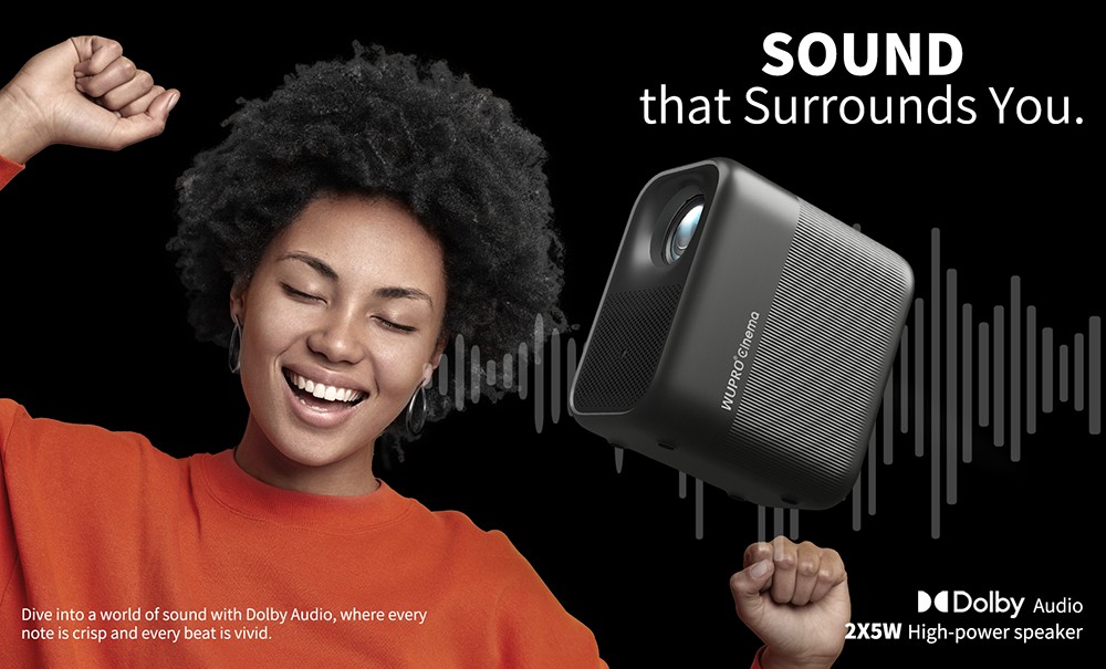 WUPRO G1 Projector, Certified Google TV & Netflix, 320 ISO Lumens, Native 1080P, 4K Supported, Auto Focus & Auto Keystone