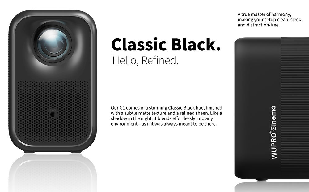WUPRO G1 Projector, Certified Google TV & Netflix, 320 ISO Lumens, Native 1080P, 4K Supported, Auto Focus & Auto Keystone