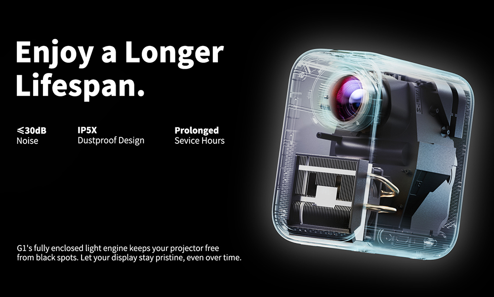 WUPRO G1 Projector, Certified Google TV & Netflix, 320 ISO Lumens, Native 1080P, 4K Supported, Auto Focus & Auto Keystone