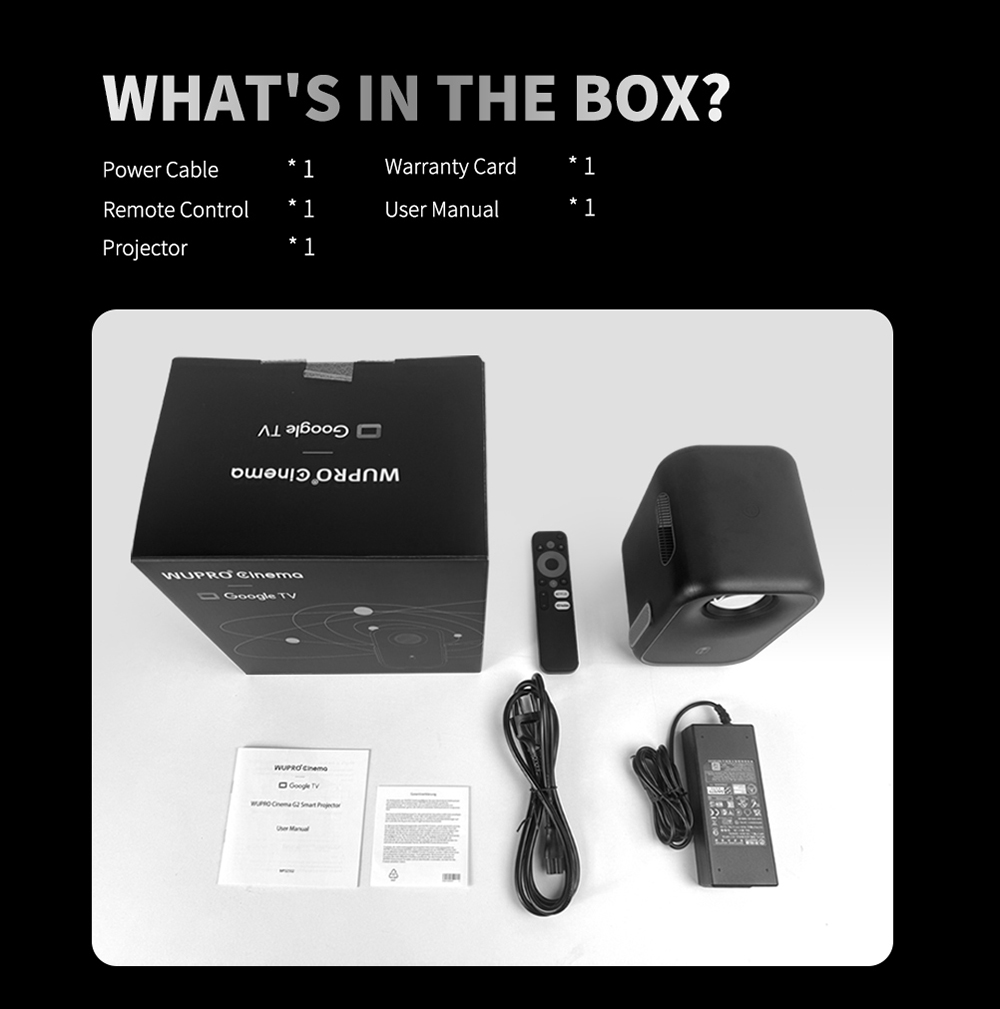 WUPRO G2 Projector, Certified Google & Netflix, Native 1080P, 200 ISO Lumens, Auto Focus & Auto Keystone