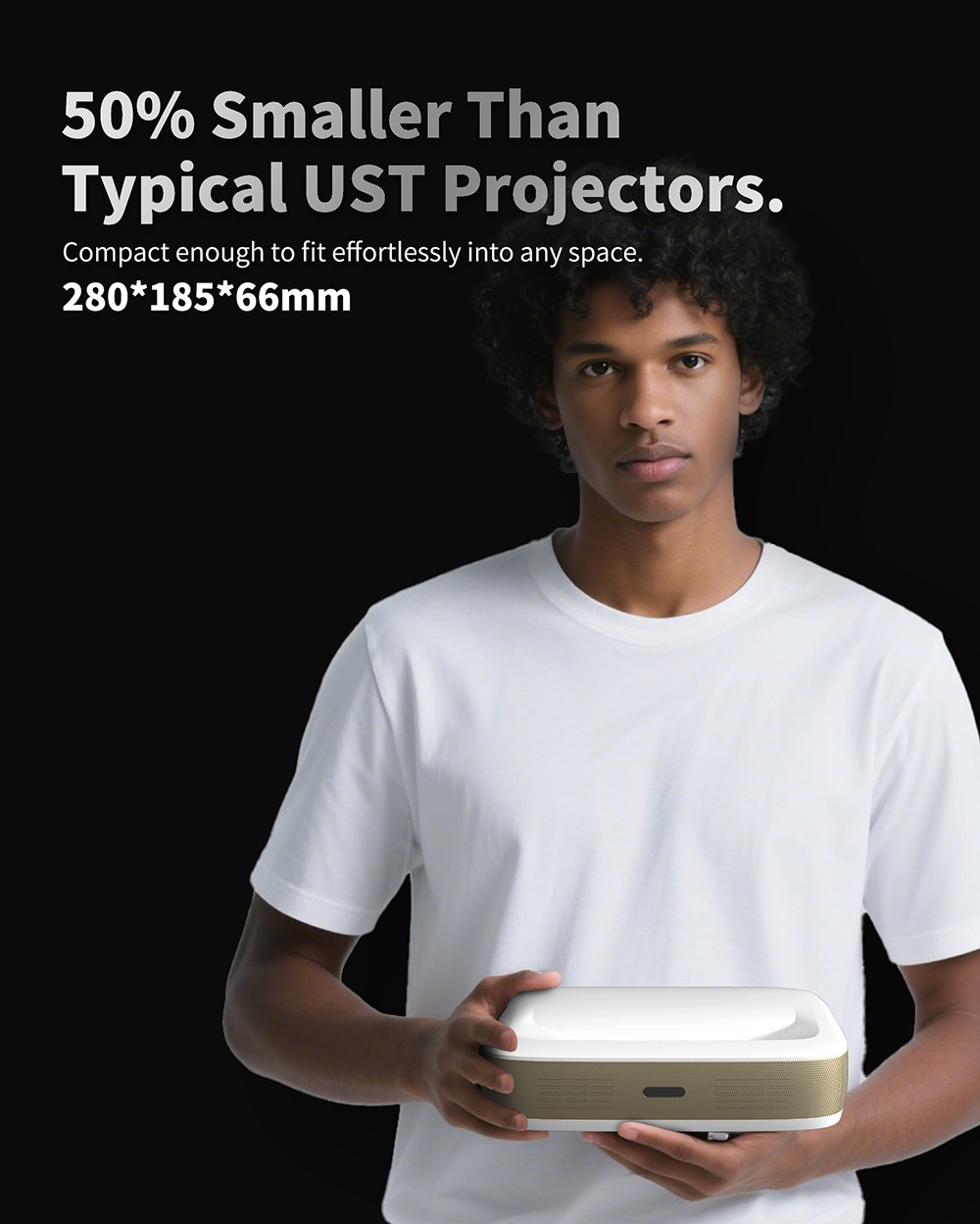 WUPRO G3 Mini UST Laser Projector,  Android TV & Google TV, 600 ANSI, Native 1080P, Auto Focus & Auto Keystone - Black