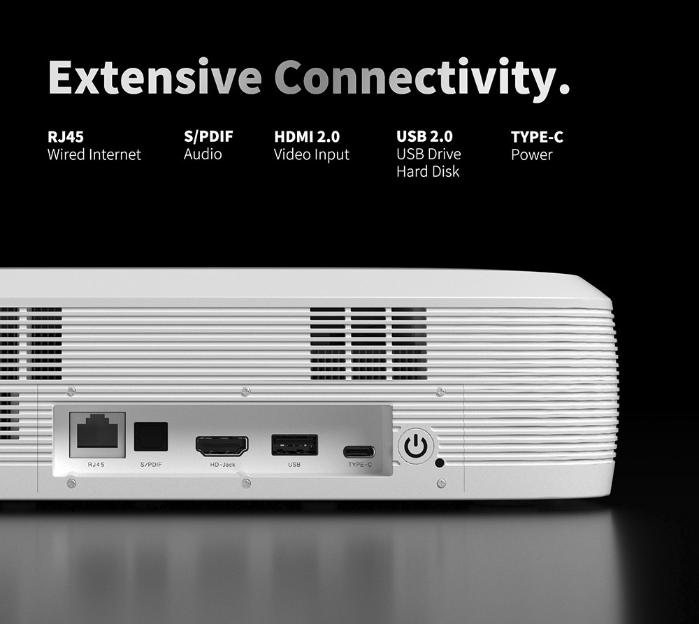 WUPRO G3 Mini UST Laser Projector,  Android TV & Google TV, 600 ANSI, Native 1080P, Auto Focus & Auto Keystone - Black