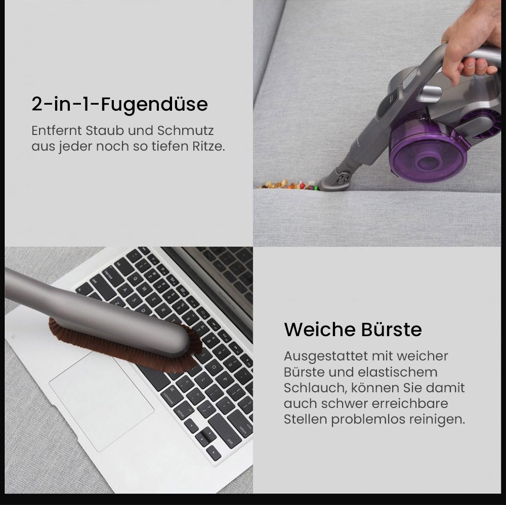 JIMMY JV85 Pro Wischversion, flexibler kabelloser Handstaubsauger, 2-in-1, Staubsaugen und Wischen, 200 AW starke Saugleistung, 550 W digitaler b&uuml;rstenloser Motor, 70 Minuten Laufzeit, 200 ml Wassertank, extrem leise &ndash; Lila