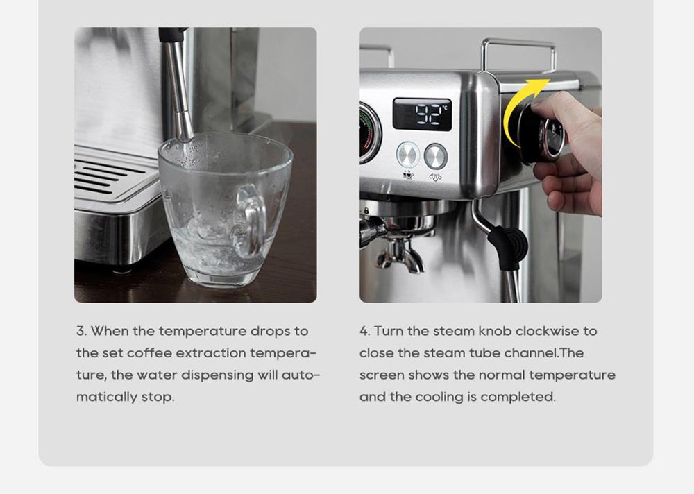 HiBREW H10A Semi Automatic Espresso Coffee Machine, 20Bar, Cold/Hot Coffee Maker - Silver