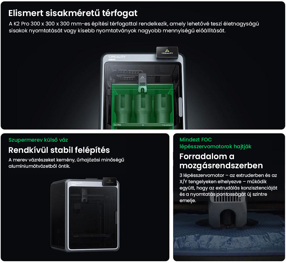 Creality K2 Pro Combo 3D nyomtat&oacute;, CFS rendszer, 300*300*300mm