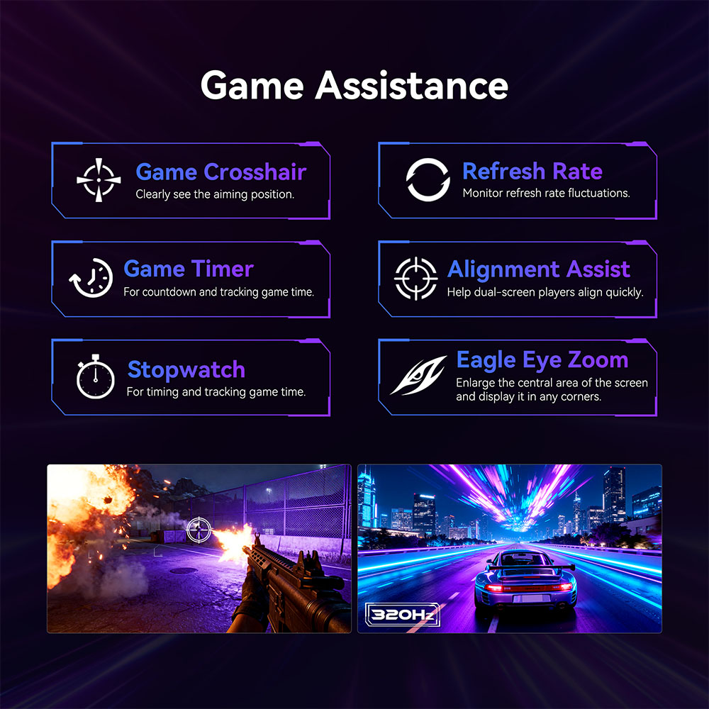 TITAN ARMY P2712V Gamer Monitor, 27 h&uuml;velykes Gyors IPS, 3840&times;2160@160Hz &eacute;s 1920&times;1080@320Hz, HDR400, 12 Forgat&oacute;k&ouml;nyv M&oacute;d, Game Assist, 1 ms GTG V&aacute;laszidő, Dinamikus OD, RGB J&aacute;t&eacute;kvil&aacute;g&iacute;t&aacute;s, Alacsony K&eacute;k F&eacute;ny Kibocs&aacute;t&aacute;s, 2*HDMI 2.1, 2*DP 1.4, 1*Audio