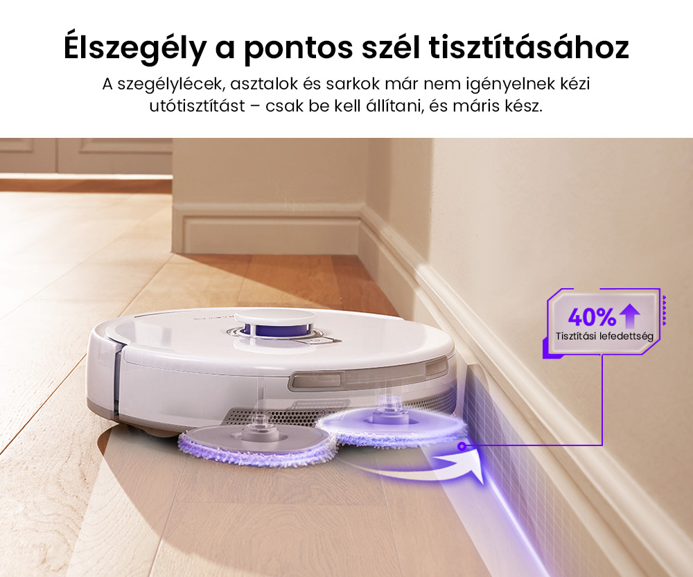 Narwal Freo X Ultra Robot Porsz&iacute;v&oacute; &eacute;s Felmos&oacute; Automatikus Mos&aacute;ssal &eacute;s &Ouml;n&uuml;r&iacute;t&eacute;ssel, Erős 8200Pa Sz&iacute;v&oacute;erővel, Nulla Gubancol&oacute;d&aacute;sg&aacute;tl&oacute; Lebegő Kef&eacute;vel, Automatikus Felmos&oacute; Emel&eacute;s 12 mm-ig, All-in-One Alap&aacute;llom&aacute;s