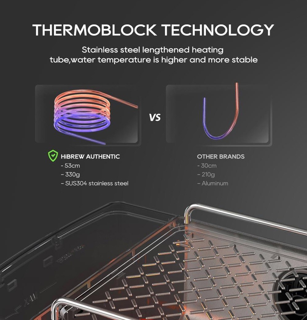 HiBREW H10A Semi Automatic Espresso Coffee Machine, 20Bar, Cold/Hot Coffee Maker - Silver