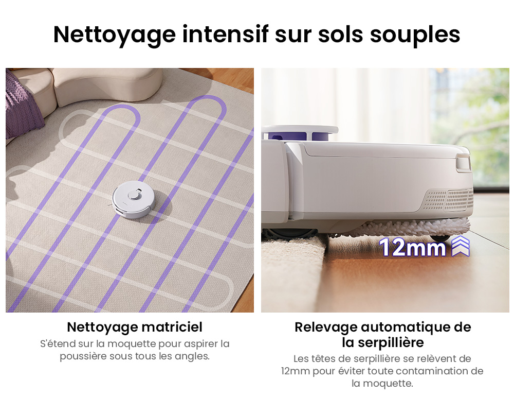 Narwal Freo X Ultra Aspirateur robot et balai avec lavage et vidage automatiques, puissance d'aspiration de 8200 Pa, brosse flottante anti-emm&ecirc;lement, levage automatique du balai jusqu'&agrave; 12 mm, station de base tout-en-un