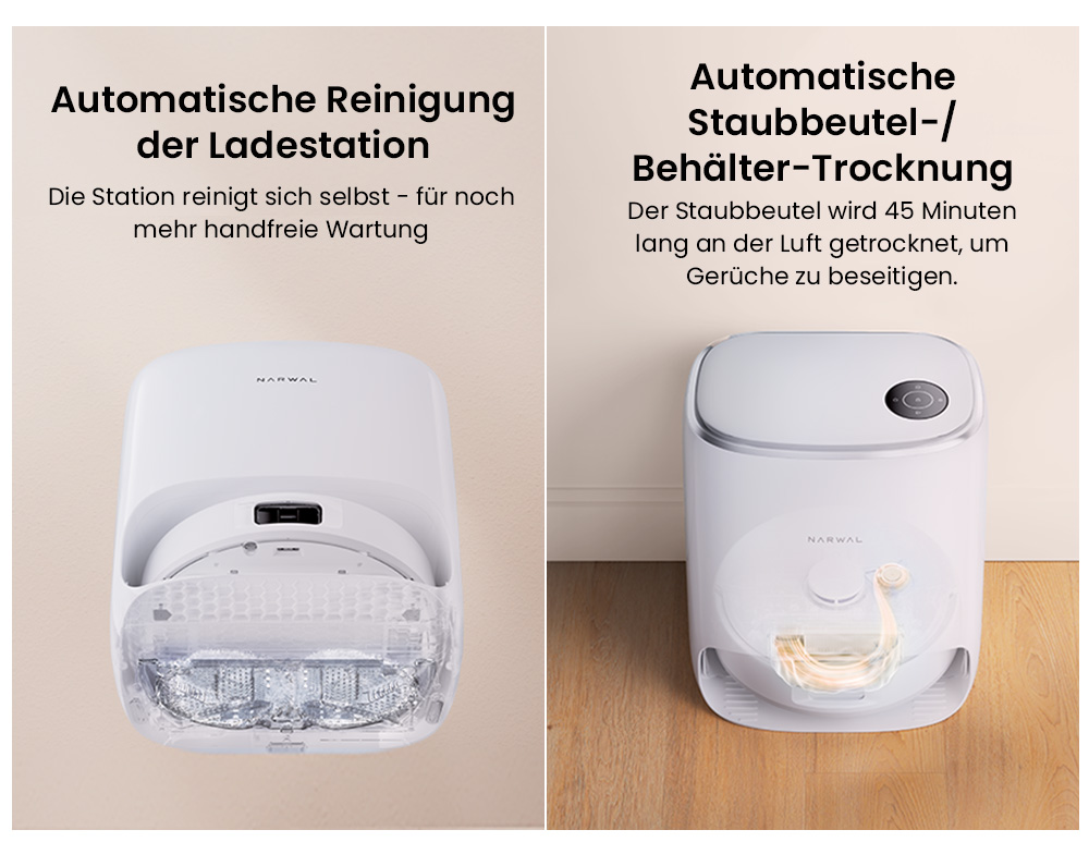 Narwal Freo X Ultra Roboterstaubsauger, 8200 Pa Saugleistung, 210 Min. Laufzeit, Tri-Laser-Navigation, Verwicklungsfreie schwimmende B&uuml;rste, 1-Liter-Einwegbeutel, 7-w&ouml;chige Staublagerung &ndash; EU-Stecker