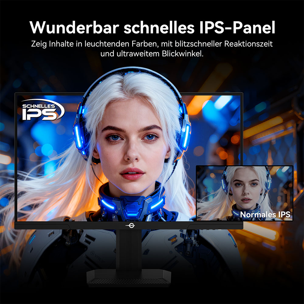 TITAN ARMY P2712V Gaming-Monitor, 27 Zoll Fast IPS, 3840&times;2160@160Hz & 1920&times;1080@320Hz, HDR400, 12 Szenario-Modi, Game Assist, 1ms GTG-Reaktionszeit, Dynamic OD, RGB-Gaming-Beleuchtung, Low Blue Light, 2*HDMI 2.1, 2*DP 1.4, 1*Audio