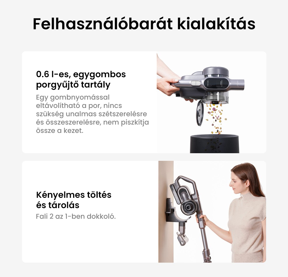 JIMMY H10 Flex akkus k&eacute;zi porsz&iacute;v&oacute;, 245 AW sz&iacute;v&oacute;teljes&iacute;tm&eacute;ny, 4 tiszt&iacute;t&aacute;si m&oacute;d, 0,6 literes porzs&aacute;k, 2500 mAh akkumul&aacute;tor