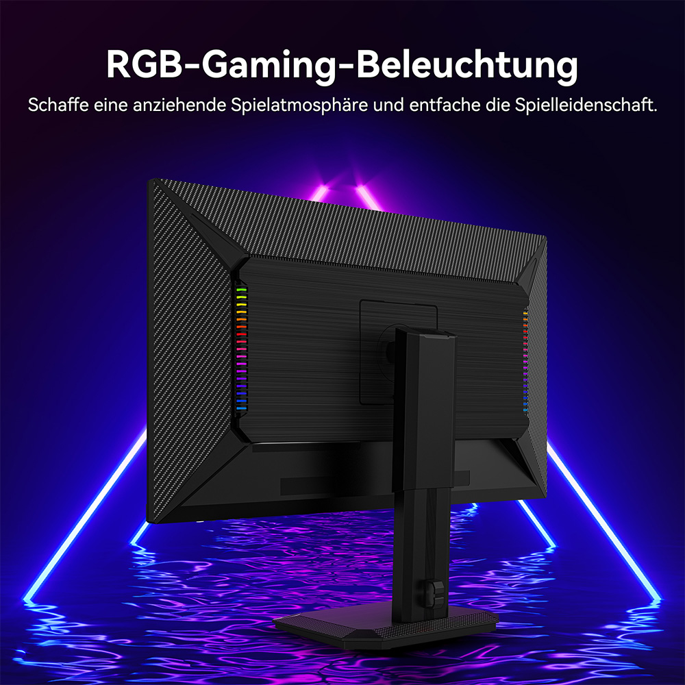 TITAN ARMY P2712V Gaming-Monitor, 27 Zoll Fast IPS, 3840&times;2160@160Hz & 1920&times;1080@320Hz, HDR400, 12 Szenario-Modi, Game Assist, 1ms GTG-Reaktionszeit, Dynamic OD, RGB-Gaming-Beleuchtung, Low Blue Light, 2*HDMI 2.1, 2*DP 1.4, 1*Audio