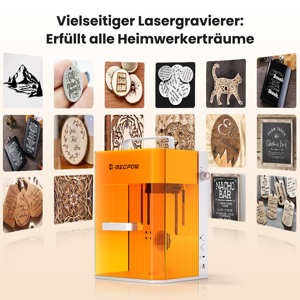 Mecpow X1 Dual-Laserschneider und -gravierer, 2 W Infrarot und 10 W Diode, 5000 mm/s Geschwindigkeit, 105&times;105 mm