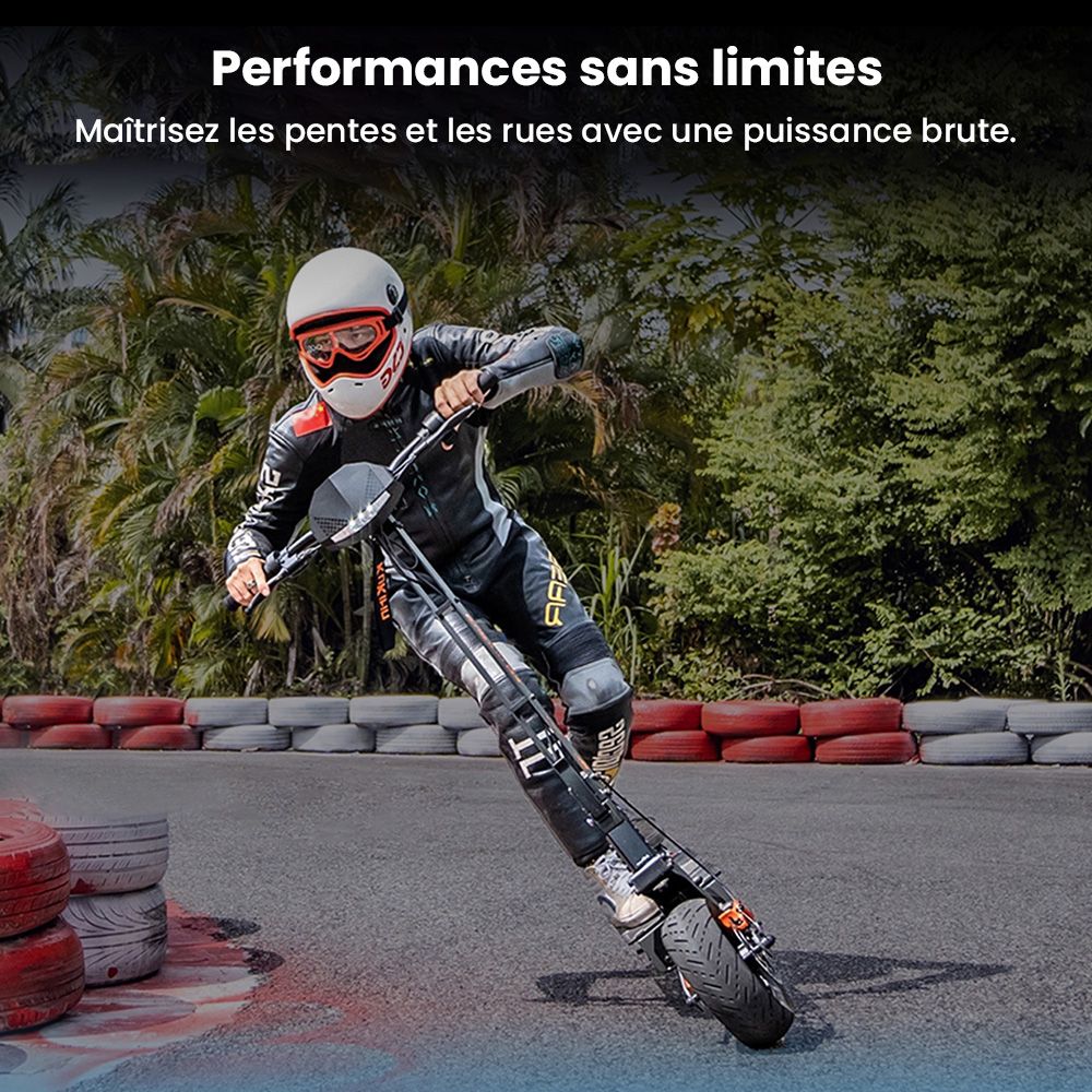 KuKirin G4 Trottinette &eacute;lectrique, moteur 2 x 1&nbsp;000 W, batterie 60 V 20 Ah, pneus 11 pouces, vitesse maximale 70 km/h, autonomie 75 km, freins &agrave; disque avant et arri&egrave;re, amortisseur &agrave; quatre bras