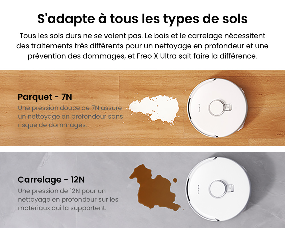 Narwal Freo X Ultra Aspirateur robot et balai avec lavage et vidage automatiques, puissance d'aspiration de 8200 Pa, brosse flottante anti-emm&ecirc;lement, levage automatique du balai jusqu'&agrave; 12 mm, station de base tout-en-un