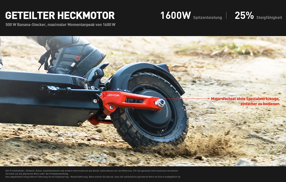 Joyor T6E Pro Elektroroller mit ABE-Zertifizierung, 500W Motor, 48V 18Ah Akku, 10 Zoll Reifen, 20 km/h H&ouml;chstgeschwindigkeit, 90 km Reichweite, mechanische Scheibenbremsen vorne und hinten, hydraulische Federsto&szlig;d&auml;mpfer vorne und hinten