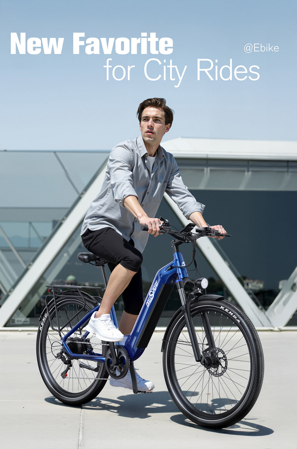 Vélo électrique Onesport OT05 27,5" Cadre en aluminium Batterie 36V 18,2Ah Moteur ANANDA 250W Capteur de couple 25km/h Shimano 7 vitesses 60-120KM Portée maximale Disque à huile Charge maximale 100kg - Bleu profond