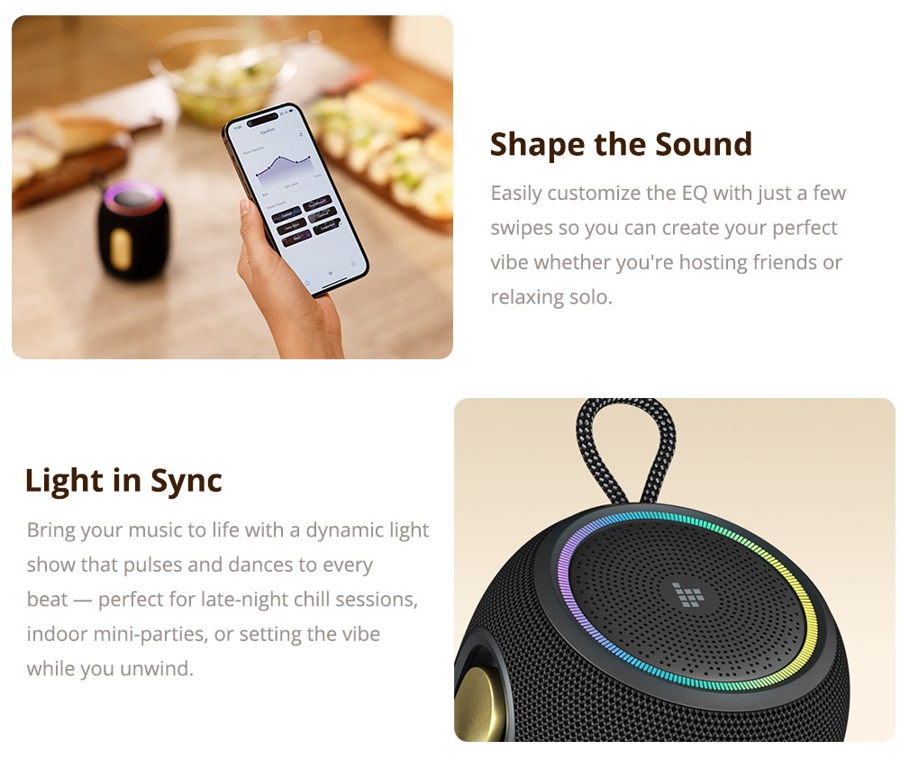 Tronsmart T8 Mini Hordozhat&oacute; K&uuml;lt&eacute;ri Hangsz&oacute;r&oacute;, 16 W-os teljes&iacute;tm&eacute;ny, Ak&aacute;r 20 &Oacute;ra Akkumul&aacute;tor &Uuml;zemidő, IPX7 V&iacute;z&aacute;ll&oacute;s&aacute;g - k&eacute;k