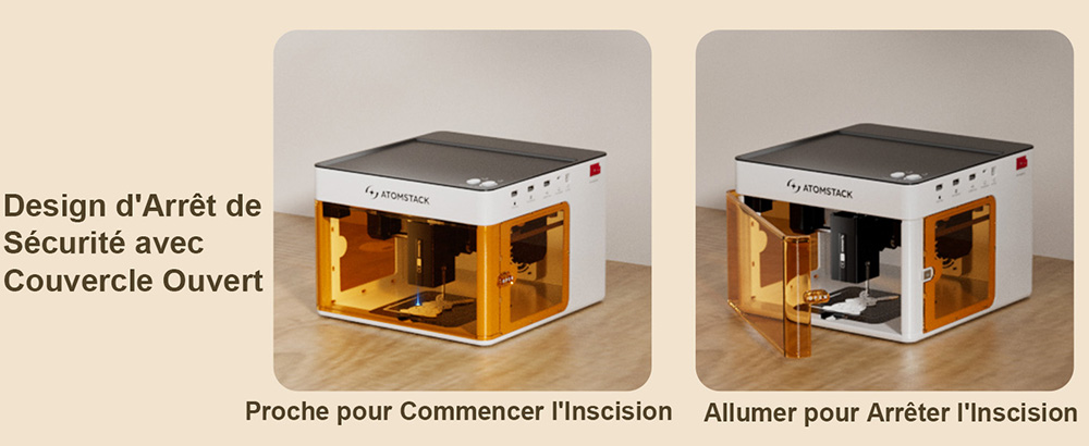 ATOMSTACK P1 5W Laser &agrave; Diode avec Purificateur d'Air - Machine de Gravure DIY Propre pour Bois et Acrylique