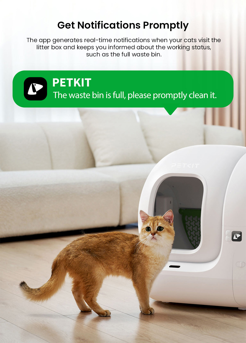 PETKIT PuraMax 2 Bac &agrave; Liti&egrave;re Intelligent pour Chat, 15 Jours Sans Ramassage, 76L Grande Capacit&eacute;, Triple Contr&ocirc;le des Odeurs, Suivi Sant&eacute; via App, Id&eacute;ale pour Grands Chats et Foyers Multiples