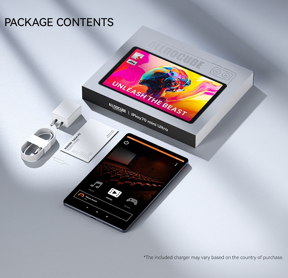 ALLDOCUBE iPlay 70 Mini Ultra Tablet, Qualcomm Snapdragon 7+ Gen3 8 Kerne, 8,8 Zoll 2560*1600 144Hz IPS Bildschirm, Android 14, 12GB RAM 256GB ROM, Dual-Band WiFi 6, Bluetooth 5.4, 7300mAh Akku, 13M+5M Kamera, 2*Full-Box Lautsprecher