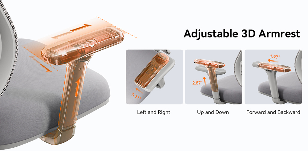 NEWTRAL MAGICH003 Ergonomischer Stuhl + abnehmbare Arbeitsfl&auml;che, Grau