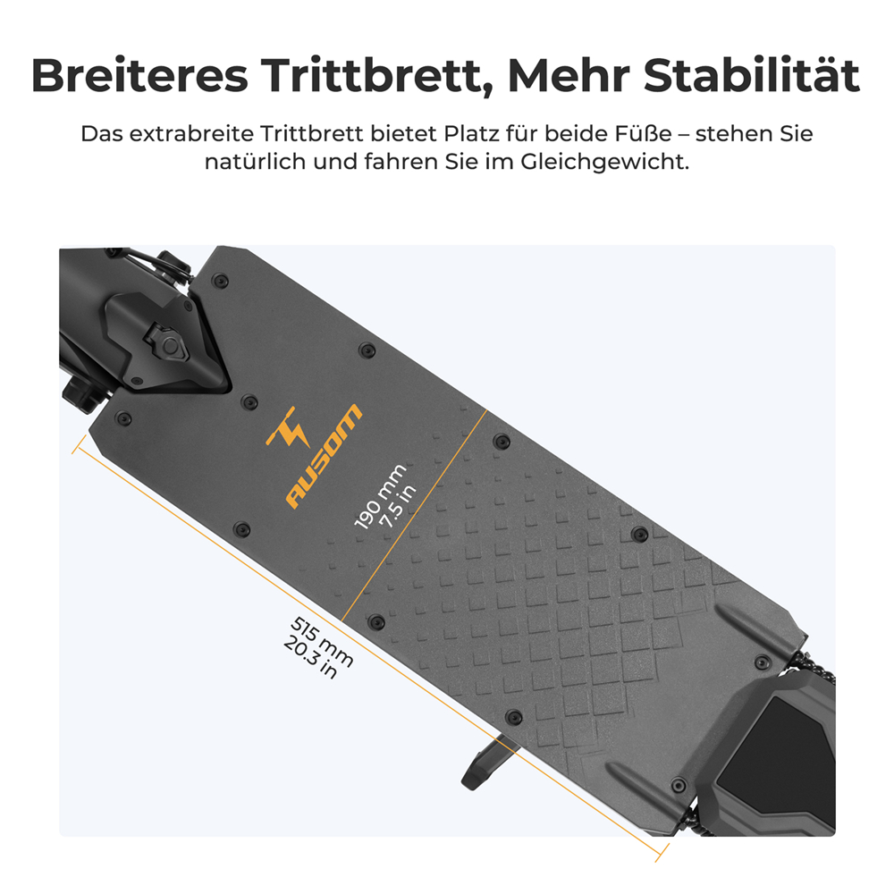 Ausom L1 Max Elektroroller, 1000-W-Motor, 48-V-20,8-Ah-Akku, 10-Zoll-Reifen, 50 km/h H&ouml;chstgeschwindigkeit, 90 km Reichweite, Doppelscheibenbremse, Schwingarm-Federung, NFC- und Passcode-Entsperrung