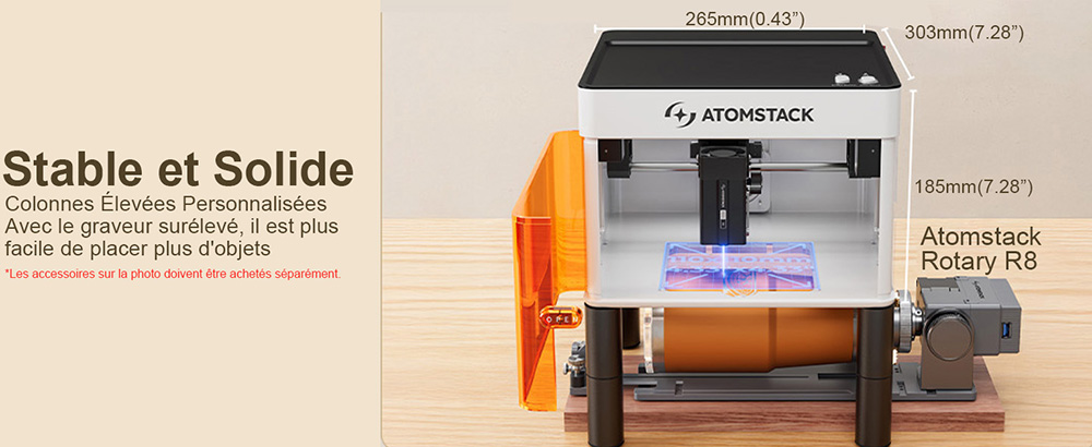 ATOMSTACK P1 5W Laser &agrave; Diode avec Purificateur d'Air - Machine de Gravure DIY Propre pour Bois et Acrylique