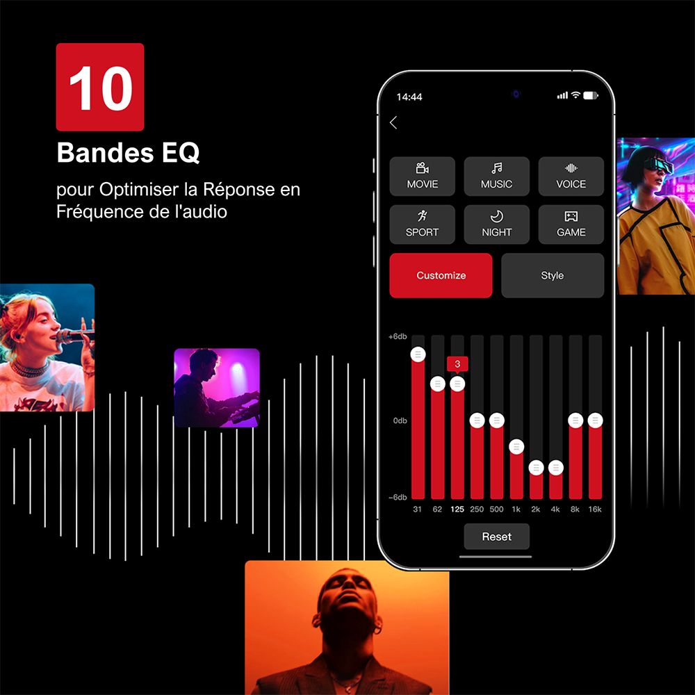 ULTIMEA Solo B30 Barre de son 2.1 canaux, puissance de crête de 120W, 121 matrices d'égaliseur préréglées, Bluetooth 5.3, contrôle par application