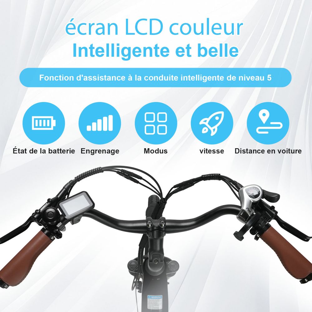 TTGO C3 Pro Vélo électrique, moteur 250W, batterie 36V 20Ah, pneus de 28 pouces, vitesse maximale de 25 km/h, autonomie maximale de 120 km, frein à disque hydraulique, fourche à suspension, capteur de couple, Shimano 7 vitesses, écran LCD - Noir