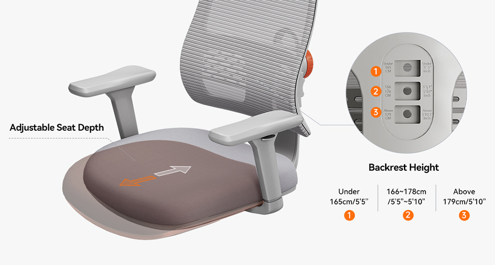 NEWTRAL MAGICH003 Ergonomischer Stuhl + abnehmbare Arbeitsfl&auml;che, Grau