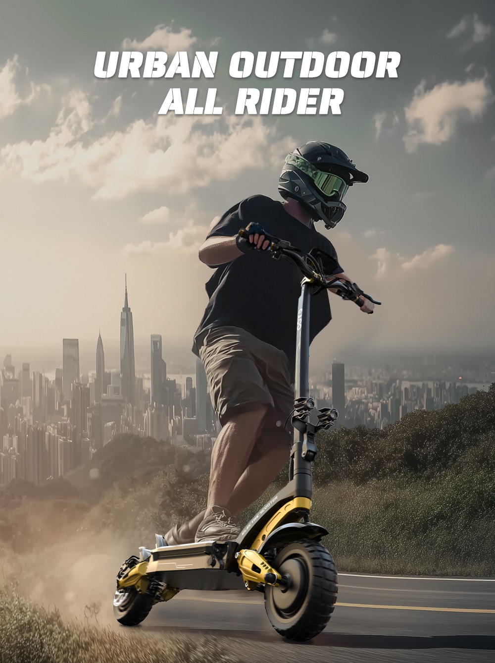 OOTD S30 Elektromos Roller, 1200W*2 Motor, 52V 23.4Ah Akkumulátor, 10 colos Gumiabroncsok, 65km/h Max Sebesség, 60km Hatótávolság, Első és Hátsó Hidraulikus Tárcsafék, LCD Kijelző