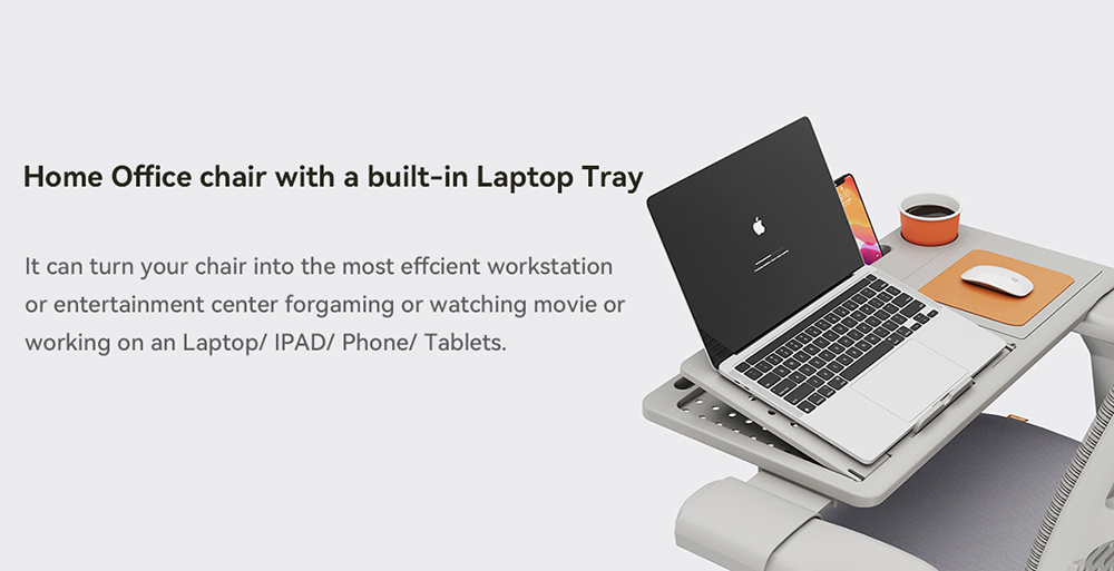 NEWTRAL MAGICH003 Ergonomischer Stuhl + abnehmbare Arbeitsfl&auml;che, Grau