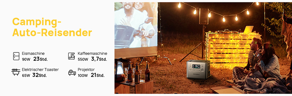 AFERIY P210 Tragbare Powerstation, 2400W AC Ausgang, 2048Wh LiFePO4 Batterie, 13 Ausg&auml;nge, 2H Schnelles AC Aufladen, 500W Solar Eingang & App-Steuerung