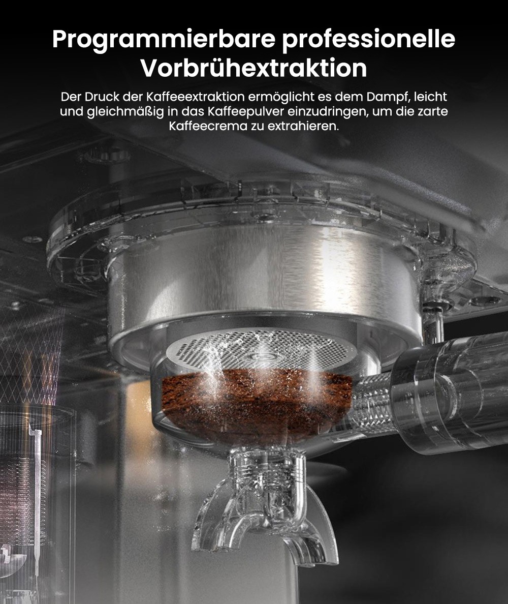 HiBREW H10A Halbautomatische Espressomaschine, 19 Bar Druck, Milchaufsch&auml;umer, Temperatur einstellbar, 58 mm Kaffeestampfer, 350 ml Krug, Tassenw&auml;rmer, Kalt-/Hei&szlig;kaffeemaschine
