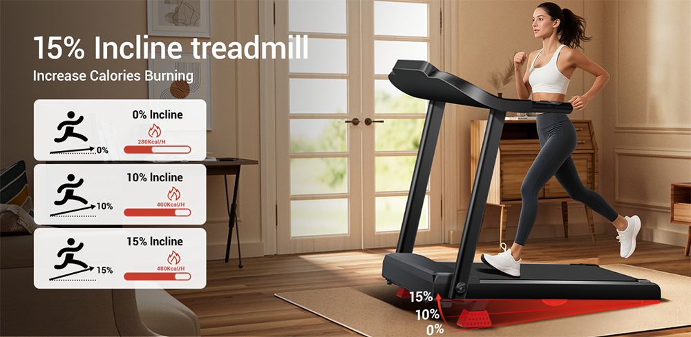 ROBORE P9 Zusammenklappbares Laufband f&uuml;r Zuhause, 14 km/h, mit Herzfrequenzsensor, b&uuml;rstenlosem 3,0-PS-Motor, 136 kg Tragekapazit&auml;t