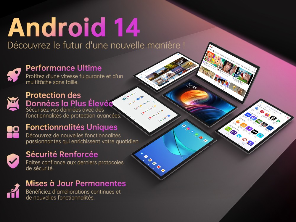 MESWAO B3 Pro Tablette, &eacute;cran IPS 15,6 pouces 1920*1080, MTK Helio G99 8 c&oelig;urs, 8GB RAM 256GB ROM, Android 14, WiFi 5 Bluetooth 5.0, batterie 12000mAh, cam&eacute;ra 32MP+5MP, 4 haut-parleurs - prise EU, noir