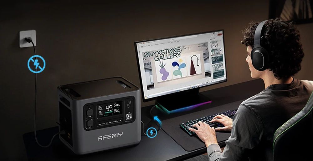 AFERIY P280 Tragbare Powerstation, 2800W AC Reine Sinuswelle Ausgang, 2048Wh LiFePO4 Batterie, Erweiterbare Kapazit&auml;t, 13 Ausgangsanschl&uuml;sse, 1,5H Schnelles Aufladen, 1200W Solareingang, Intelligente App-Steuerung & 10ms USV-Backup