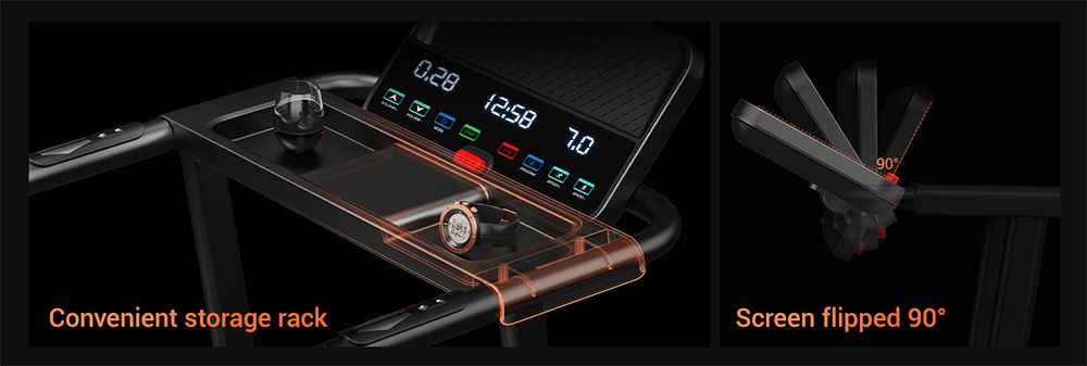 ROBORE P8 Tapis de course pliable 14 km/h, 12 programmes int&eacute;gr&eacute;s, avec capteur de fr&eacute;quence cardiaque, syst&egrave;me &agrave; double coussin, capacit&eacute; de charge de 136 kg