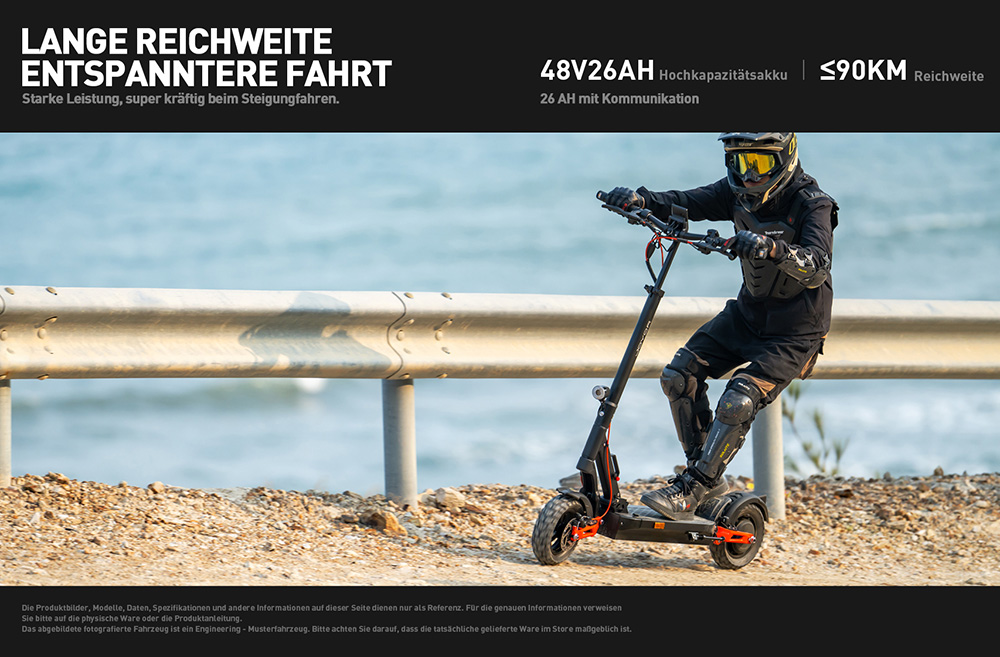 Joyor T6E Pro Elektroroller mit ABE-Zertifizierung, 500W Motor, 48V 18Ah Akku, 10 Zoll Reifen, 20 km/h H&ouml;chstgeschwindigkeit, 90 km Reichweite, mechanische Scheibenbremsen vorne und hinten, hydraulische Federsto&szlig;d&auml;mpfer vorne und hinten