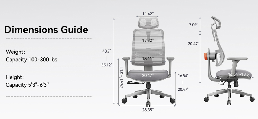 NEWTRAL MAGICH003 Ergonomischer Stuhl + abnehmbare Arbeitsfl&auml;che, Grau
