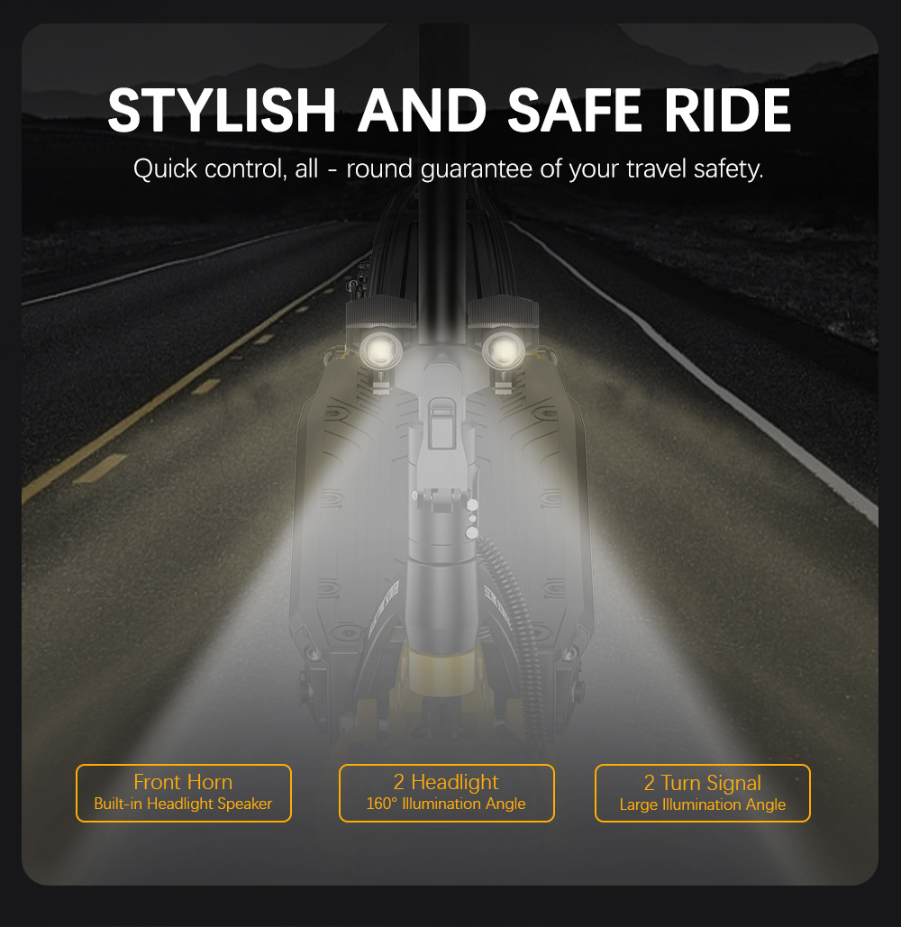 OOTD S30 Elektroroller, 2 Motoren mit 1200 W,  52 V 23,4 Ah Batterie, 10 Zoll Reifen, 65 km/h Höchstgeschwindigkeit, 60 km Reichweite, hydraulische Scheibenbremse vorne und hinten, LCD-Display