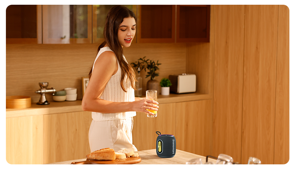 Tronsmart T8 Mini Portable Outdoor Speaker, 16W Output, Up to 20H of Battery Life, IPX7 Waterproof - Blue