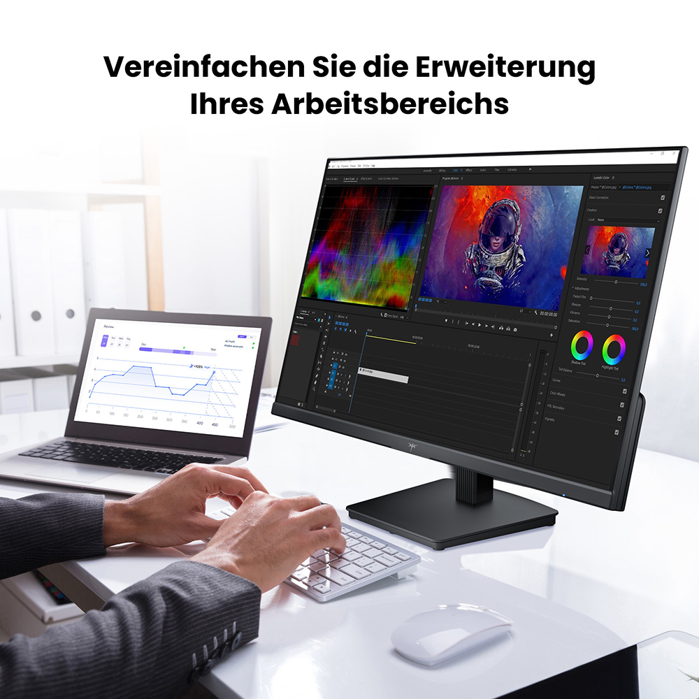 KTC H24B9 B&uuml;romonitor, 23,8 Zoll, 100 Hz, 1920 x 1080 VA-Panel, Kontrastverh&auml;ltnis 4000:1, 1 x HDMI, 1 x VGA, Blaulichtfilter