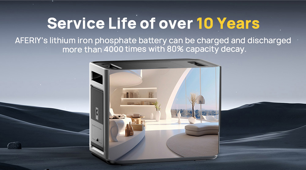 AFERIY P210 Portable Power Station, 2400W AC Output, 2048Wh LiFePO4 Battery, 13 Outputs, 2H Fast AC Recharge, 500W Solar Input & App Control